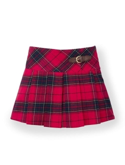 Girls' Pleated Skirt with Buckle Detail, Infant