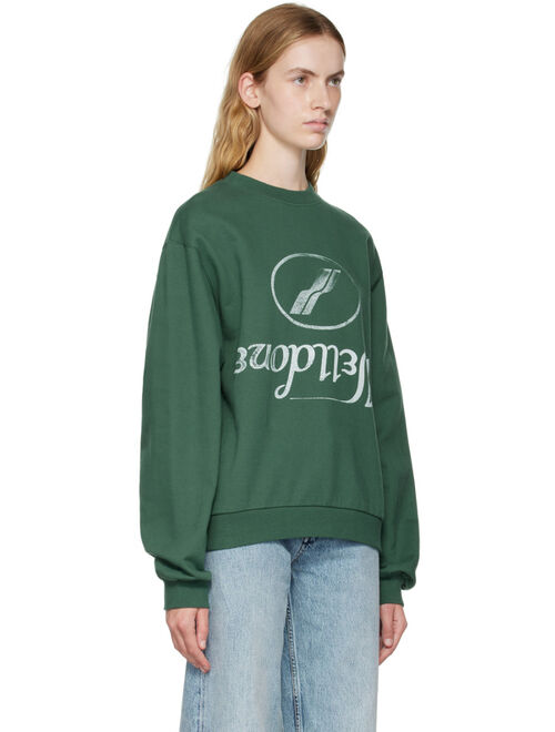 WE11DONE Green Reversed Sweatshirt