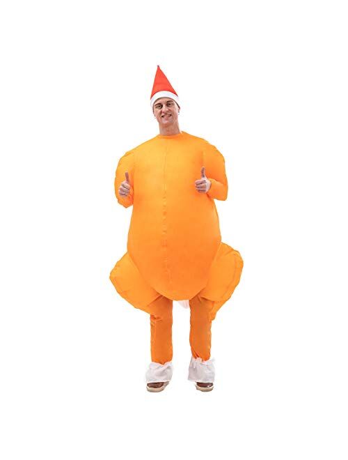 Ihgyt Inflatable Honey Turkey Costume Blow up Jaws Jumpsuit Fancy Dress Funny Carcharias Suit