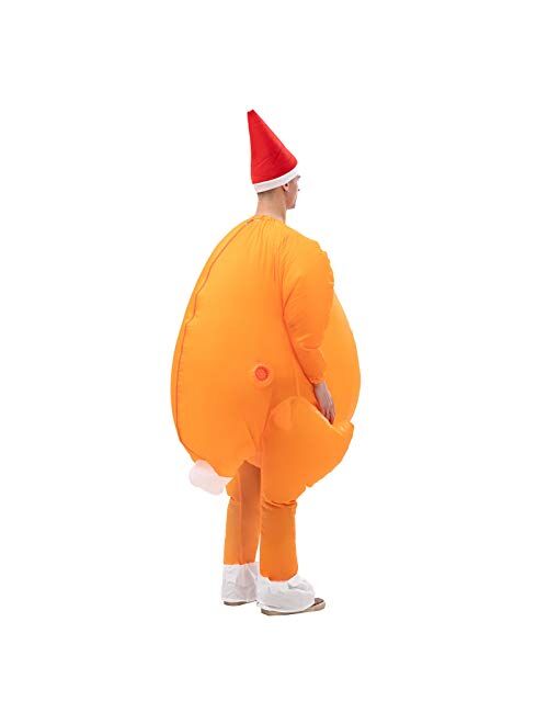 Ihgyt Inflatable Honey Turkey Costume Blow up Jaws Jumpsuit Fancy Dress Funny Carcharias Suit