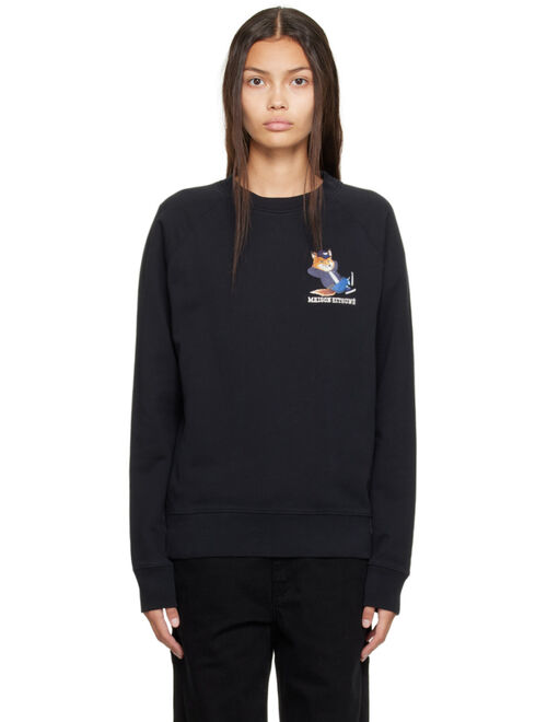 MAISON KITSUNE Black Dressed Fox Sweatshirt