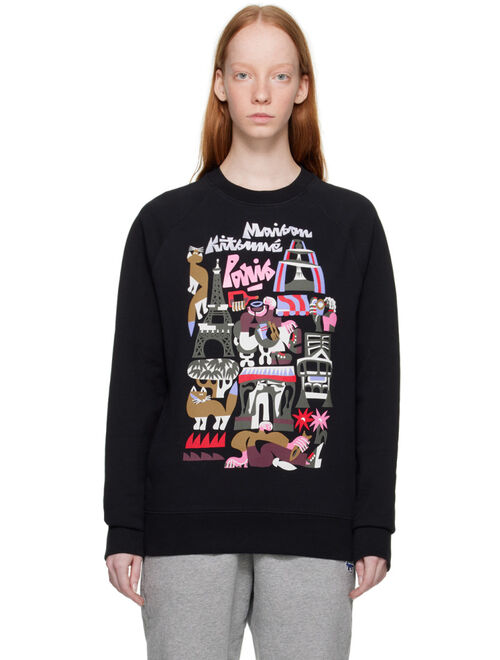 MAISON KITSUNE Black Bill Rebholz Edition Paris Clean Sweatshirt