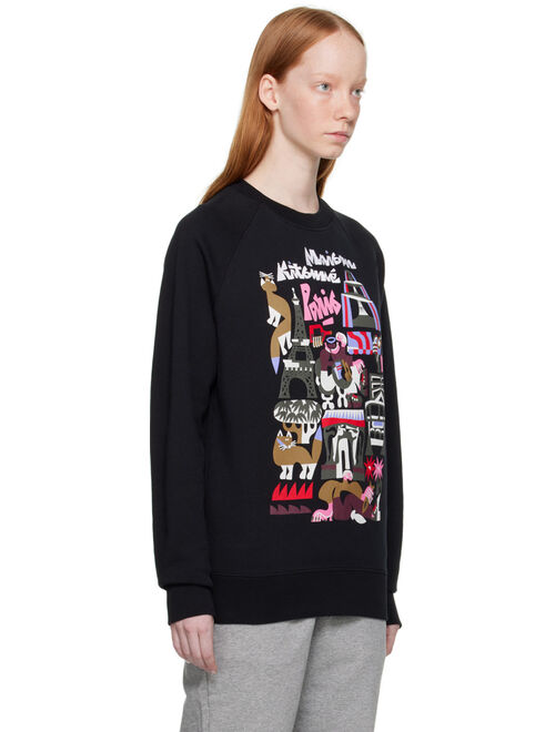 MAISON KITSUNE Black Bill Rebholz Edition Paris Clean Sweatshirt