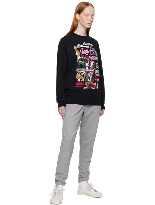 MAISON KITSUNE Black Bill Rebholz Edition Paris Clean Sweatshirt