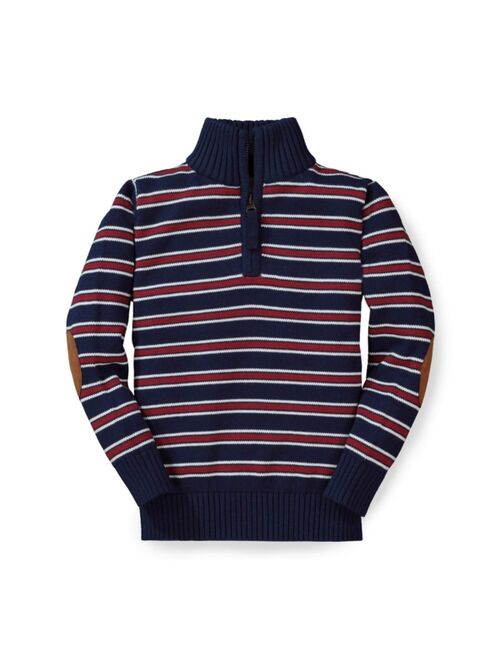 HOPE & HENRY Boys' Half Zip Pullover Sweater with Elbow Patches, Infant