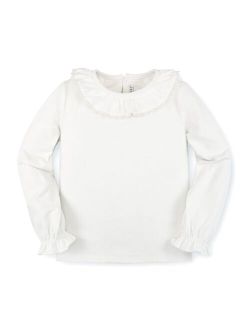 Girls' Long Sleeve Ruffle Neck Knit Top, Infant