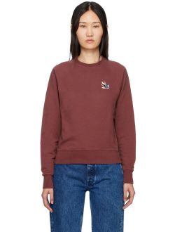 MAISON KITSUNE Burgundy Dressed Fox Sweatshirt