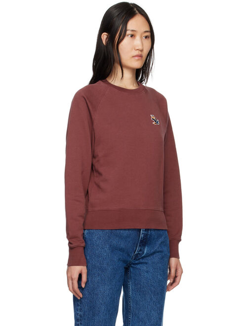 MAISON KITSUNE Burgundy Dressed Fox Sweatshirt