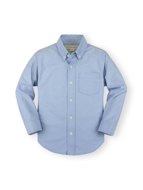 HOPE & HENRY Boys' Long Sleeve Oxford Button Down Shirt, Kids