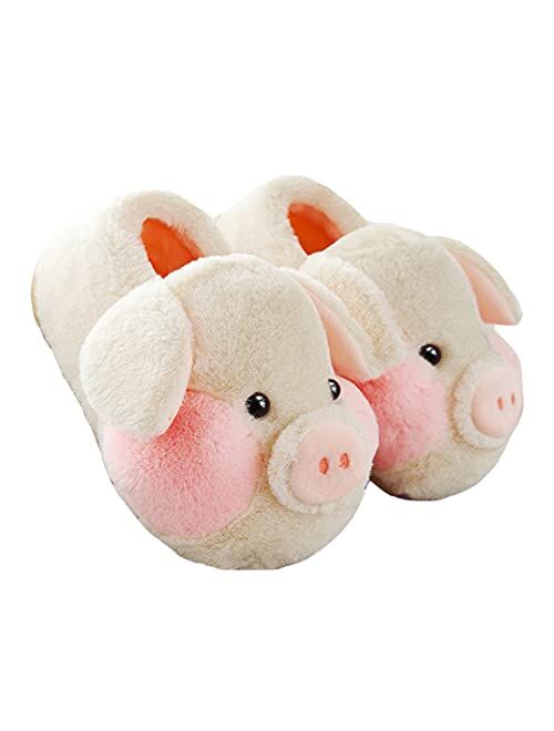 YILANLAN Adult Cotton Slippers PIg Slippers Home Slippers Plush Slippers Animal Slippers