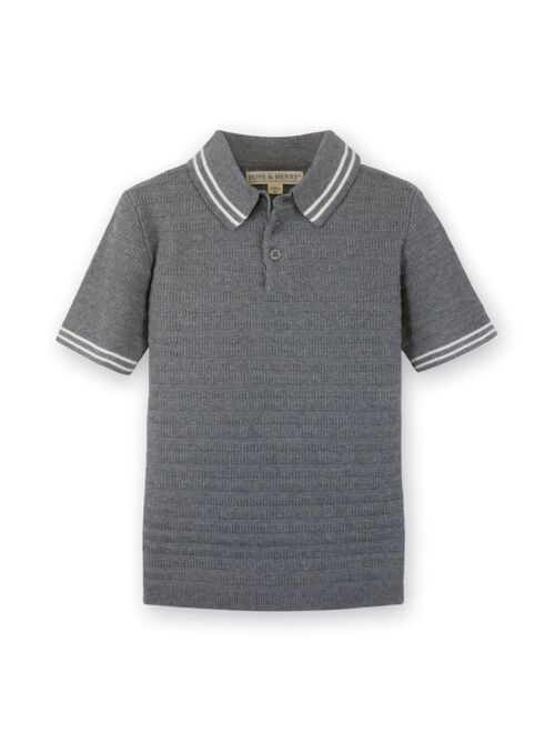 HOPE & HENRY Boys' Short Sleeve Sweater Polo, Kids