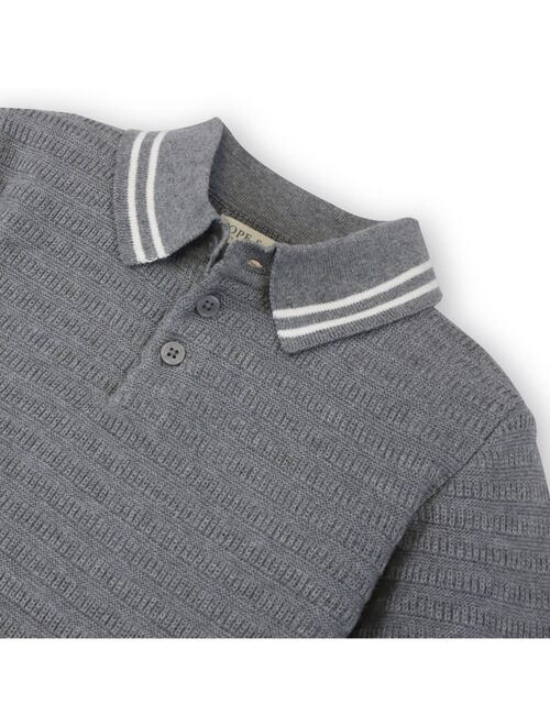 HOPE & HENRY Boys' Short Sleeve Sweater Polo, Kids