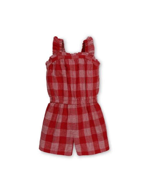 HOPE & HENRY Girls' Ruffle Pull On Romper, Toddler