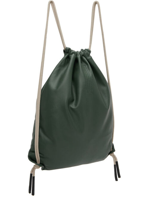 RICK OWENS Blue Leather Drawstring Backpack