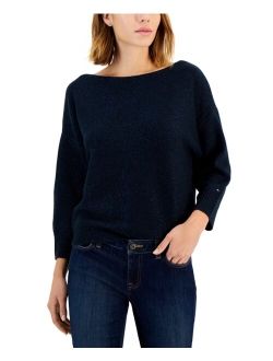 Women's Boat-Neck Cotton Sweater