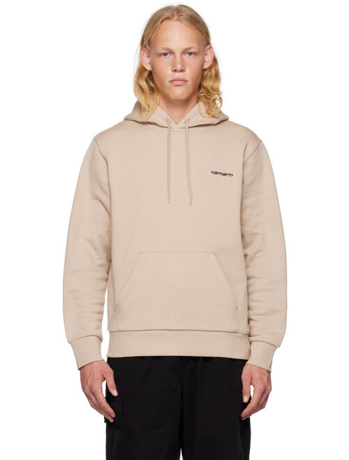 CARHARTT WORK IN PROGRESS Tan Script Embroidery Hoodie