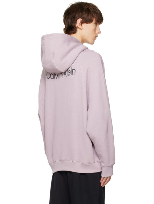 CALVIN KLEIN Purple Dropped Shoulders Hoodie