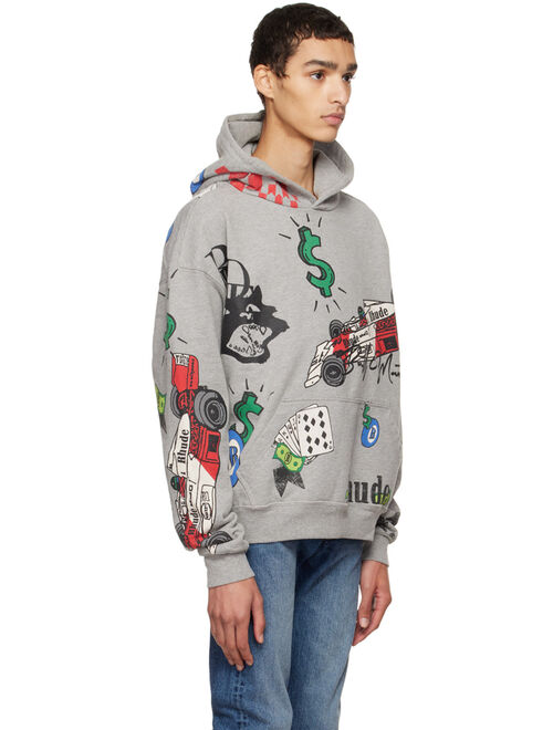 RHUDE Gray Doodle Hoodie