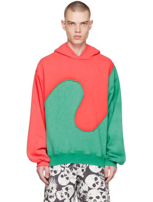 ERL Red & Green Swirl Hoodie