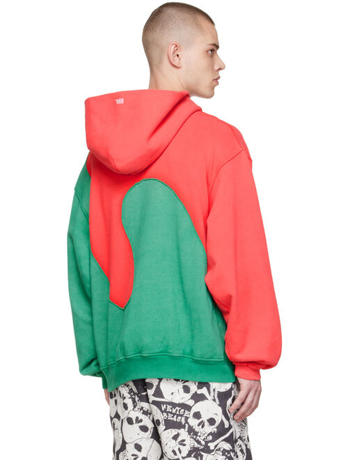 ERL Red & Green Swirl Hoodie