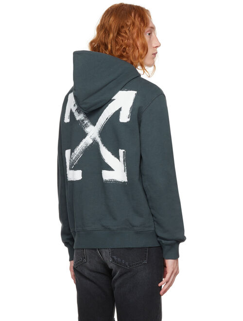 OFF-WHITE Gray Paint Arrow Hoodie