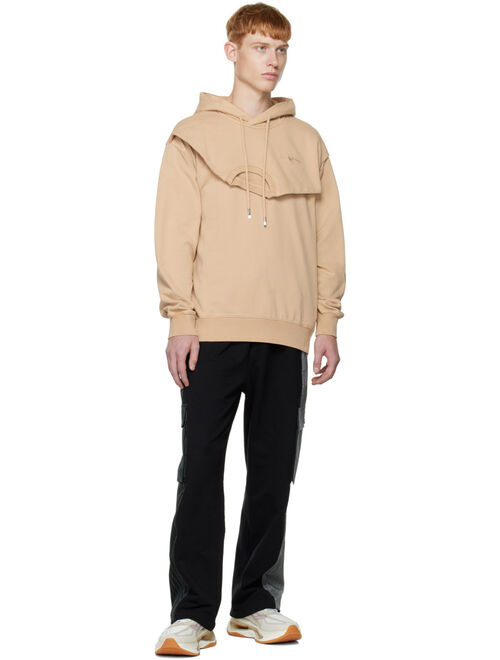 FENG CHEN WANG Khaki Paneled Hoodie