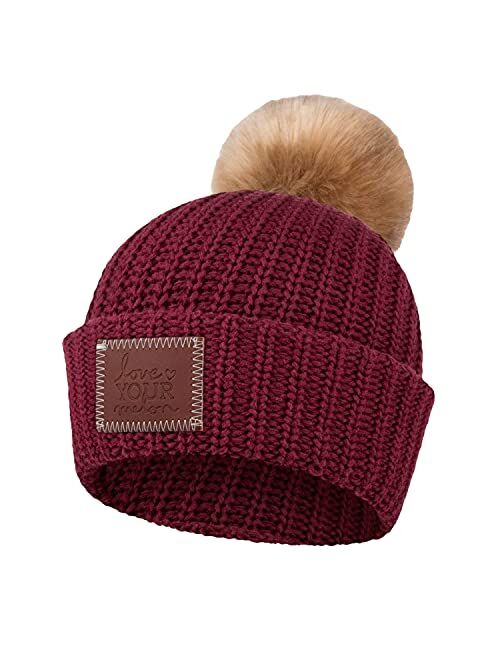 Love Your Melon Beanie for Men & Women, Pom Beanie, Winter Hats, Cool Beanies, 100% Cotton Made Knit Warm Thick Skully