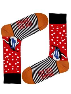 Men's Penguin Fun Christmas Novelty Crew Socks