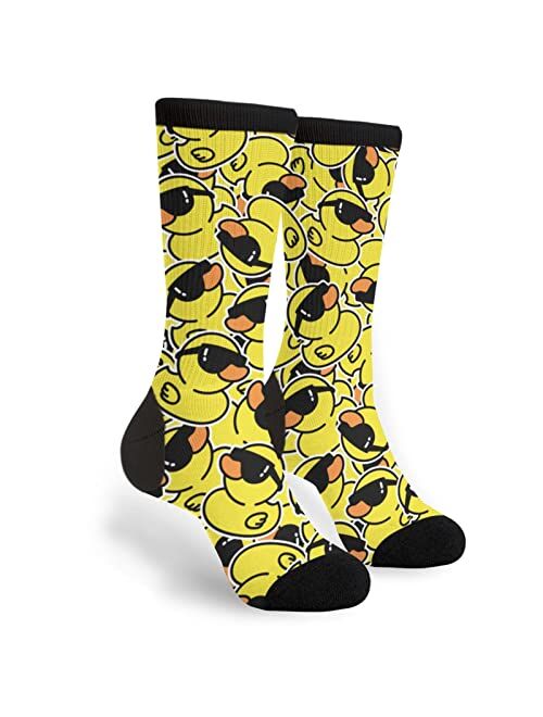 Yilad Funny Duck Crew Socks Dress Socks Casual Mid Calf Socks For Women Men