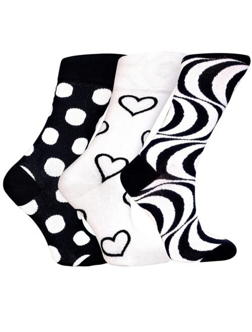 LOVE SOCK COMPANY Women's Denver Gift Box of Cotton Seamless Toe Premium Colorful Fun Patterned Crew Socks, Pack of 3