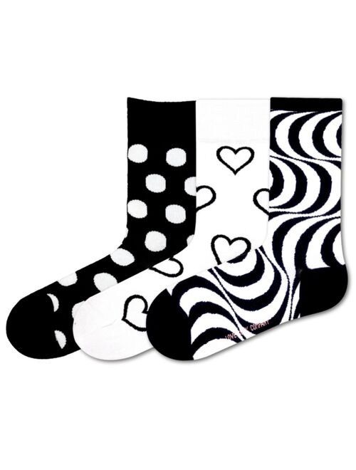 LOVE SOCK COMPANY Women's Denver Gift Box of Cotton Seamless Toe Premium Colorful Fun Patterned Crew Socks, Pack of 3