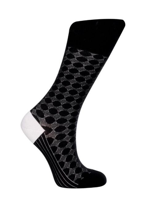 LOVE SOCK COMPANY Women's Circles W-Cotton Dress Socks with Seamless Toe Design, Pack of 1