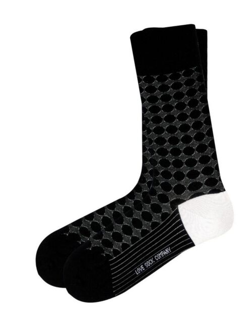 LOVE SOCK COMPANY Women's Circles W-Cotton Dress Socks with Seamless Toe Design, Pack of 1