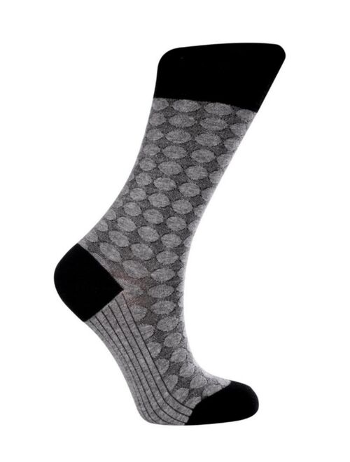 LOVE SOCK COMPANY Women's Circles W-Cotton Dress Socks with Seamless Toe Design, Pack of 1