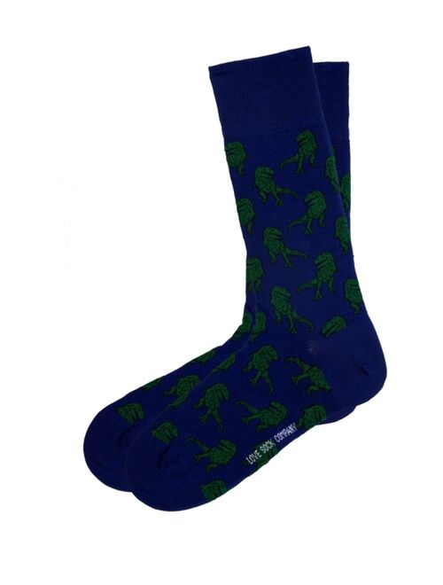 LOVE SOCK COMPANY Women's T-Rex W-Cotton Novelty Crew Socks with Seamless Toe Design, Pack of 1