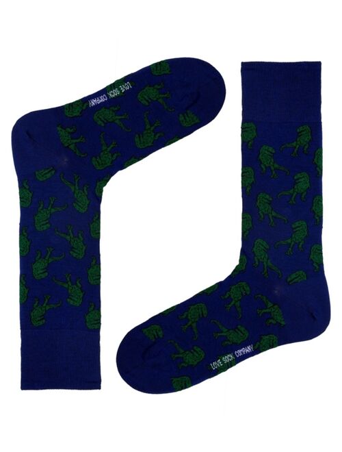 LOVE SOCK COMPANY Women's T-Rex W-Cotton Novelty Crew Socks with Seamless Toe Design, Pack of 1