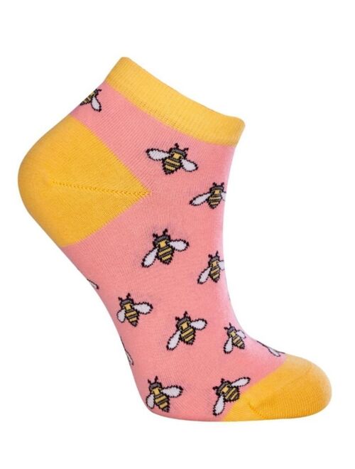 LOVE SOCK COMPANY Women's Bee W-Cotton Novelty Ankle Socks with Seamless Toe, Pack of 1