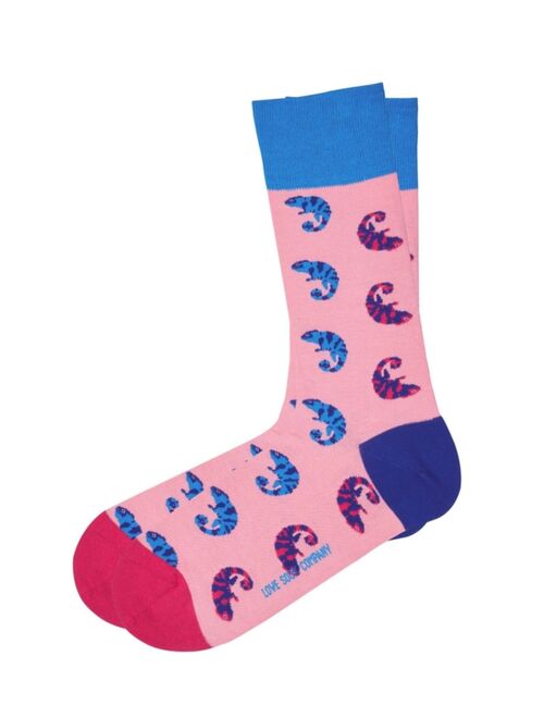 LOVE SOCK COMPANY Chameleon Organic Cotton Fun Colorful Novelty Crew Socks