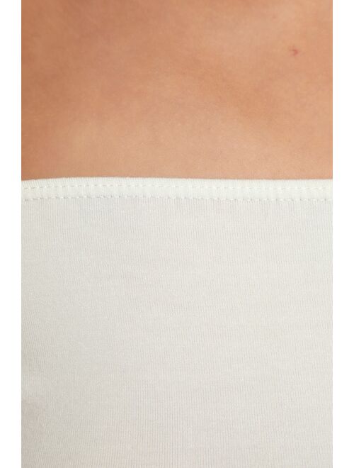 Lulus Basics Elevated Essence White Off-the-Shoulder Top