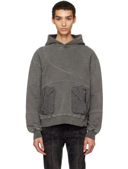 C2H4 Gray 'Filtered Reality' Cold-Dye Hoodie