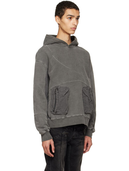 C2H4 Gray 'Filtered Reality' Cold-Dye Hoodie