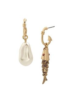 Fish/Pearl Drop Earrings