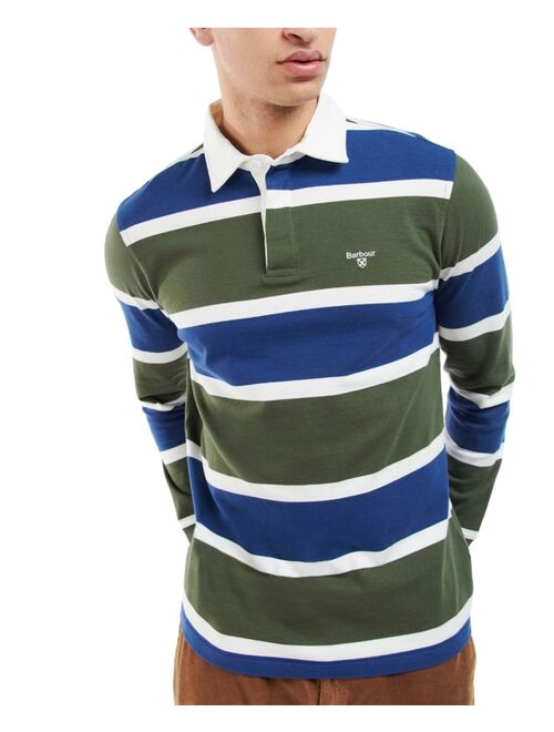 BARBOUR Men's Hawes Yarn-Dyed Stripe Long-Sleeve Rugby Shirt