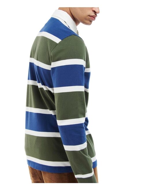 BARBOUR Men's Hawes Yarn-Dyed Stripe Long-Sleeve Rugby Shirt