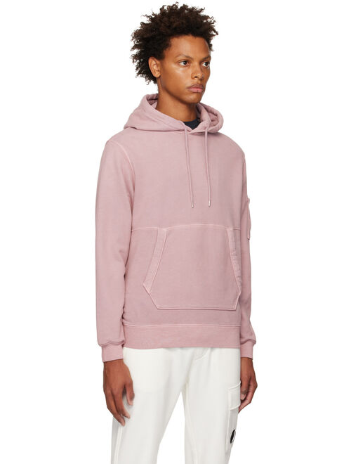 C.P. COMPANY Pink Brushed & Emerized Hoodie