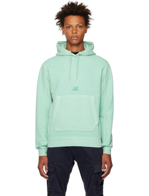 C.P. COMPANY Green Brushed & Emerized Hoodie