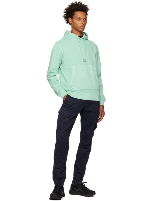 C.P. COMPANY Green Brushed & Emerized Hoodie