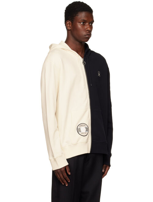 RAF SIMONS Black & Off-White Fred Perry Edition Patch Hoodie