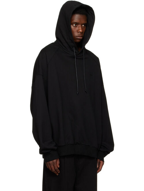 JUUN.J Black Graphic Overfit Hoodie