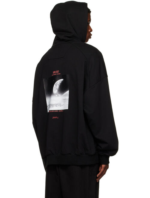 JUUN.J Black Graphic Overfit Hoodie